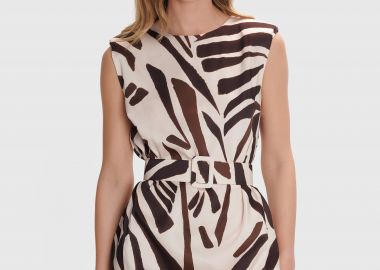 Φόρεμα αμάνικο εμπριμέ  - 5206634957603 -  - 